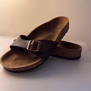 Madrid Birkenstock Brown Slide Sandals